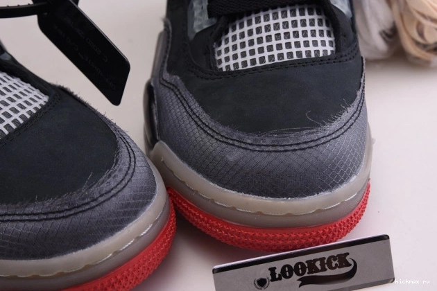 Cheap CV9388-001 Off x Jordan 4 Air Bred White Retro 0729